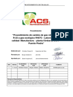 Procedimiento de Trabajo de Cambio de Gas Refrigerante de R-22 A Gas Ecologico - Area Laboratorio de Calidad Manufactura