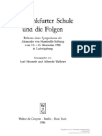 Axel Honneth Die Frankfurter Schule Und Die Folgen