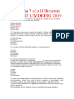 História 7 ano IIBimestre Prova 02 LIMOEIRO 2019