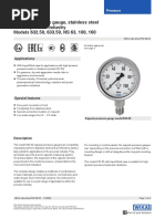 Capsule Pressure Gauge, Stainless Steel For The Process Industry Models 632.50, 633.50, NS 63, 100, 160