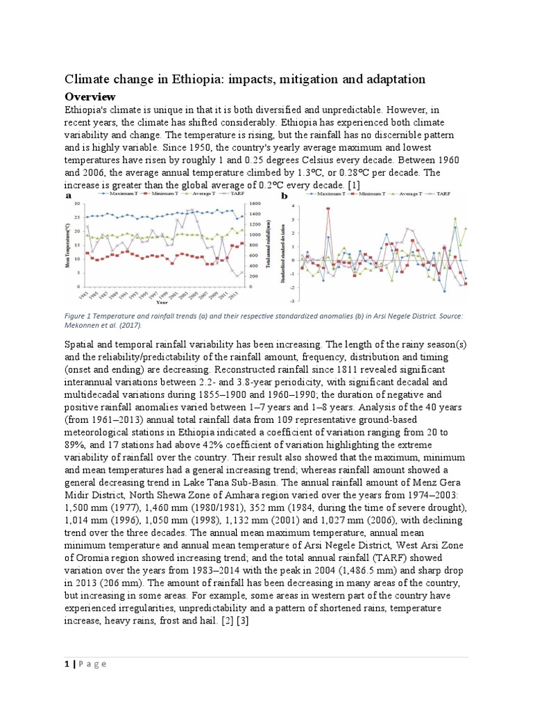 Climate Change Impacts in Ethiopia | PDF | Climate Change | Agriculture