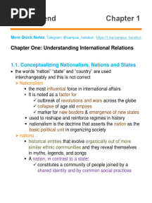 Global Trend Chapter 1: Chapter One: Understanding International Relations