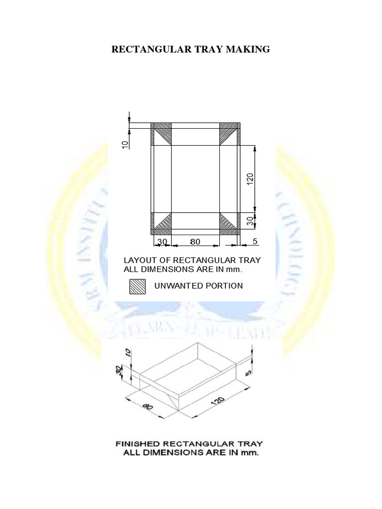 Rectangular Tray Making Guide | PDF | Sheet Metal | Secondary Sector Of ...