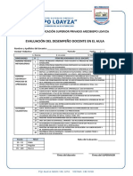 Evaluacion de Desempeño Docente en Aula