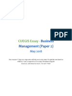 CUEGIS Essay - : Business Management (Paper 2)