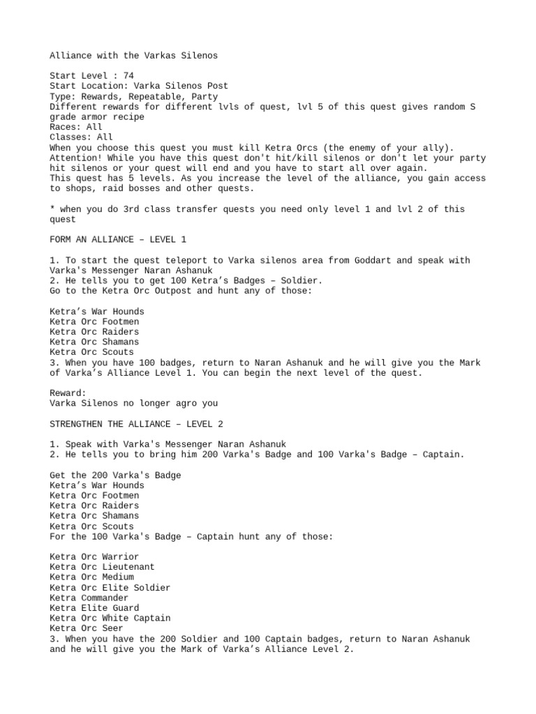 Strengthening the Alliance A Guide to Completing the Five Levels of