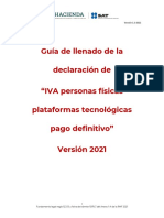 Guía llenado declaración IVA personas físicas plataformas tecnológicas pago definitivo