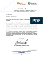 Circular - Ractificacion Jornada Academica - 01 Abril 2022