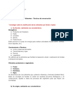 Conservación alimentos técnicas clasificación origen