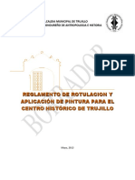 Reglamento de Rotulacion para El Centro Historico Trujillo