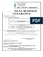 Barangay Business Clearance: Office of The Punong Barangay