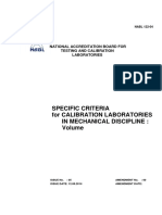 Specific Criteria For Calibration Laboratories in Mechanical Discipline