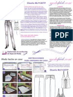 Instrucciones de costura de corset de lazos y pantalon recto con bordado en cintura mj1120tp