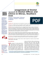 The Management of Dental Waste in Dental Offices and Clinics in Shiraz, Southern Iran