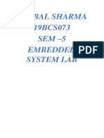 Prabal Sharma 19BCS073 SEM - 5 Embedded System Lab