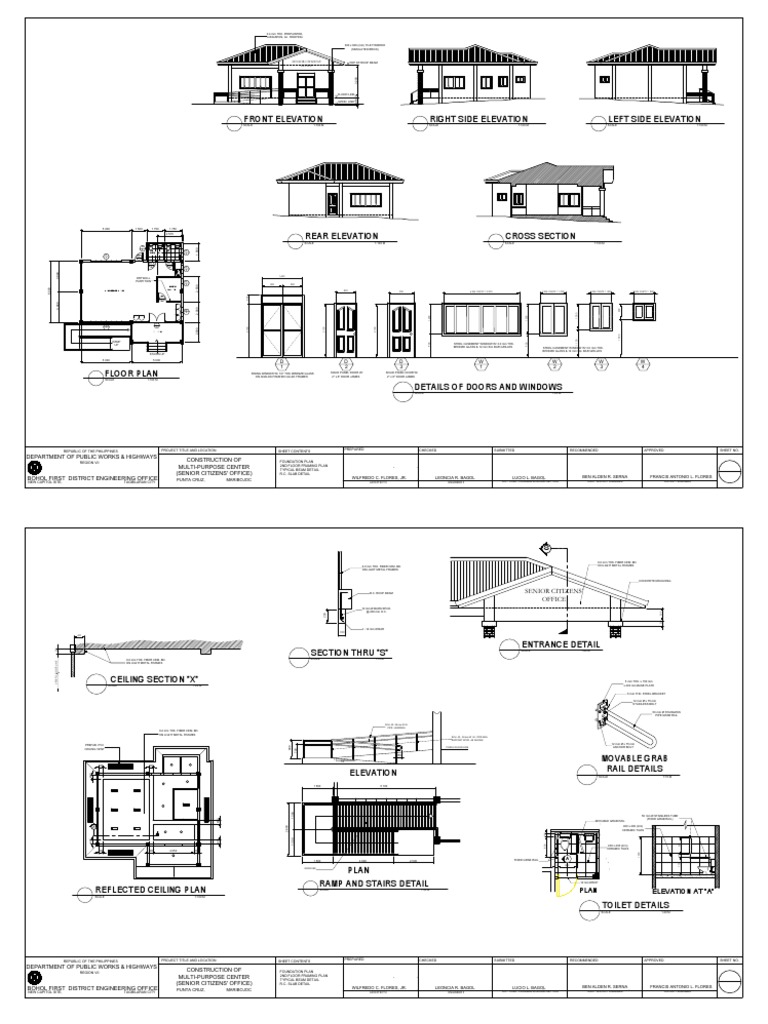 Front Elevation Right Side Elevation Left Side Elevation | PDF | Door ...