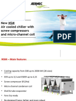 New NSM Air cooled chiller with high efficiency screw compressors and micro-channel coil