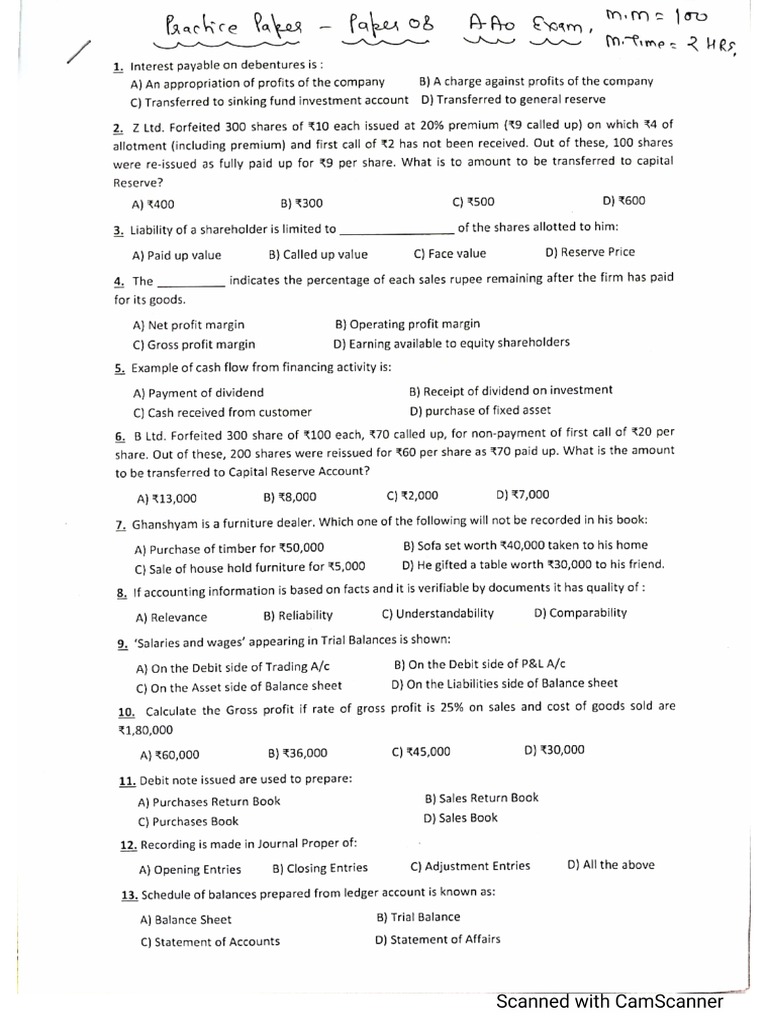 100 Marks Paper 8 | PDF