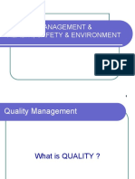 Quality Management & Health, Safety & Environment