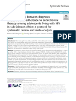 The Association Between Diagnosis Disclosure and Adherence To Antiretroviral Therapy Among Adolescents Living With HIV in Sub-Saharan Africa: A Protocol For Systematic Review and Meta-Analysis