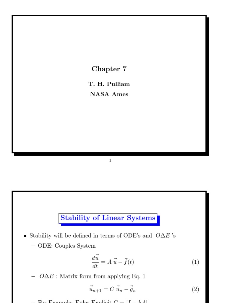 Stability Analysis of Linear Systems | PDF | Ordinary Differential ...