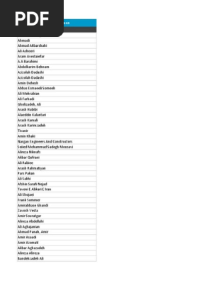 Contact List for Professionals in Iran | PDF | Iran