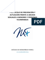 Protocolo de Prevención e Actuación Fronte A Abusos Sexuais A Menores e Persoas Vulnerables