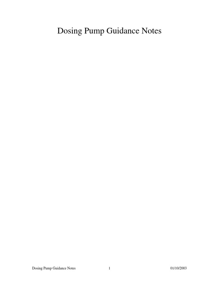 Guidelines for Selecting and Configuring Dosing Pumps for Water