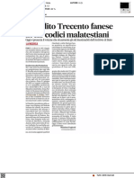 L'inedito Trecento fanese - Il Corriere Adriatico del 16 giugno 2022