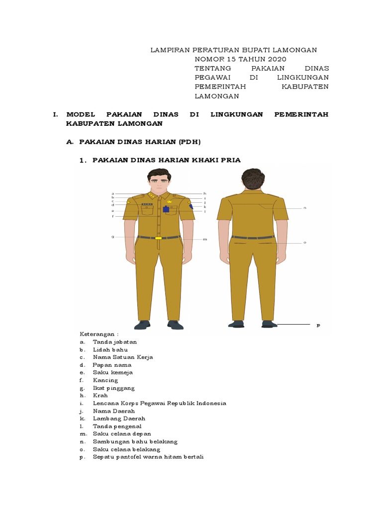 Panduan Pakaian Dinas Pemda Lamongan | PDF