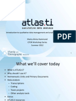 2012 Workshop Introduction To ATLAS Ti Version 7