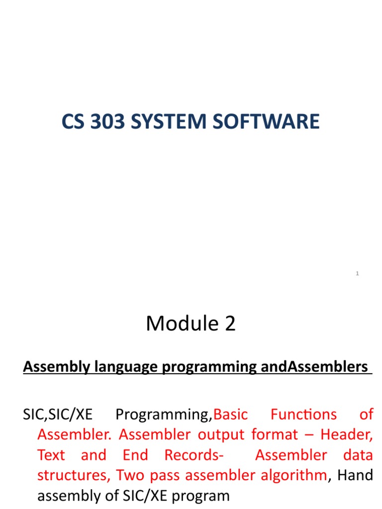 Cs 303 System Software | PDF | Assembly Language | Computer Hardware