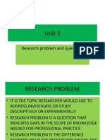 Unit II Research Problem and Questions