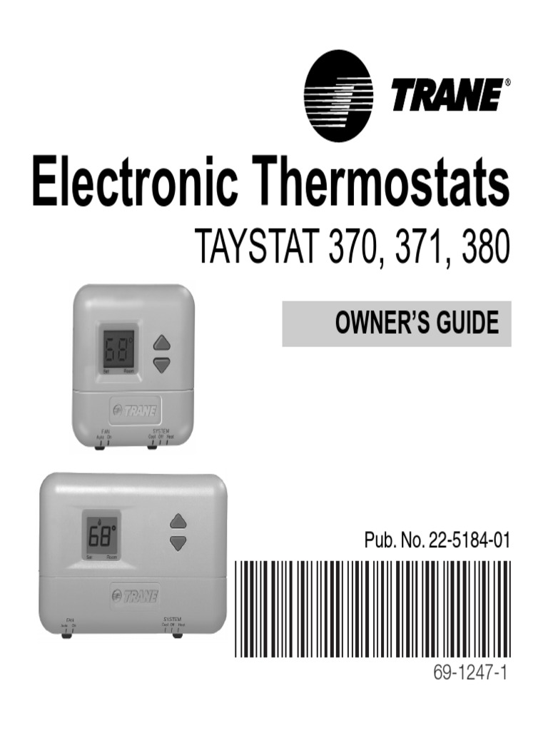 Trane Taystat 370 371 380 Electronic Thermostats Owners Guide EN PDF Thermostat Electricity