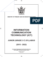 Information Communication Technology (Ict) : Junior (Grade 3-7) Syllabus (2015 - 2022)
