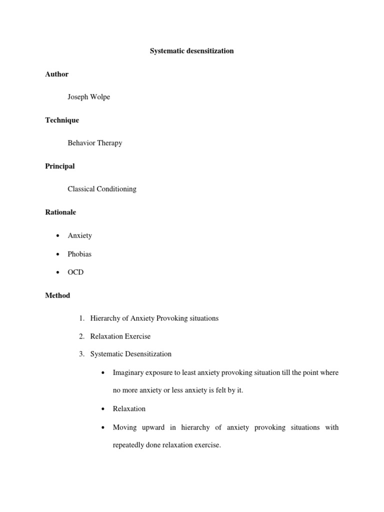 Systematic Desensitization | PDF | Philosophy | Science & Mathematics