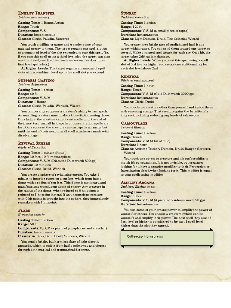 Level One Wizard and Cleric Spells | PDF | Wizards Of The Coast Games ...