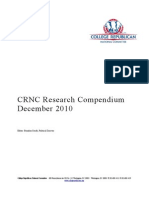 CRNC Research Compendium December 2010: Editor: Brandon Greife, Political Director
