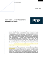 A Recepção de Bourdieu No Brasil - Texto Complementar - Aula 4