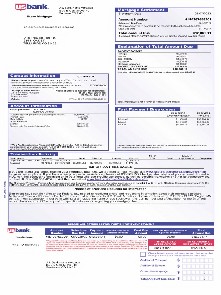 Mortgage Statement | PDF