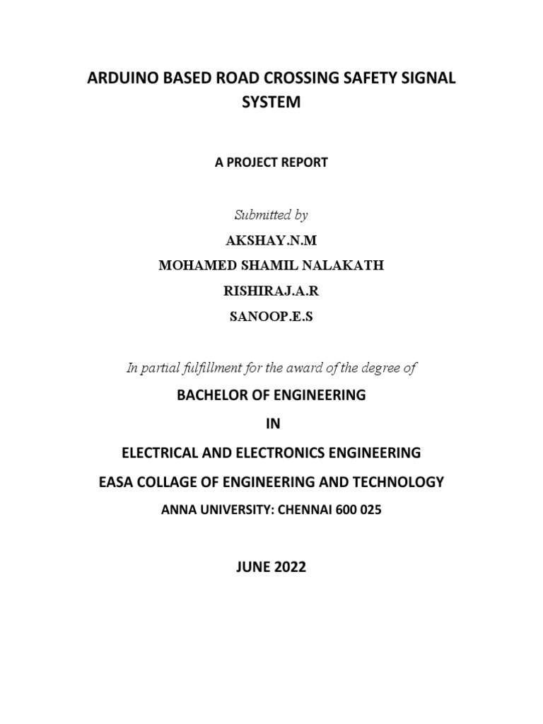 Arduino Based Road Crossing Safety Signal System1 Circuit Diagram