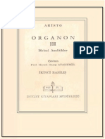Organon 3 - Birinci Analitikler - Aristoteles