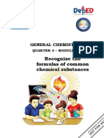 Grade 11: Recognize The Formulas of Common Chemical Substances