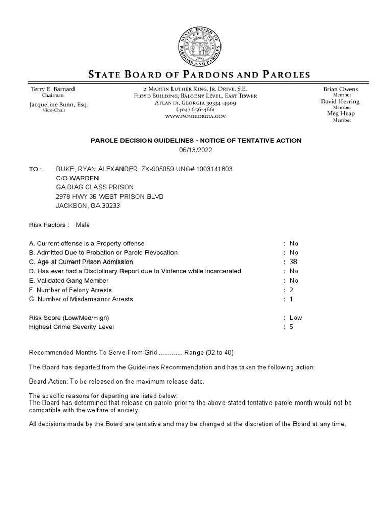Duke Tentative Decision PDF