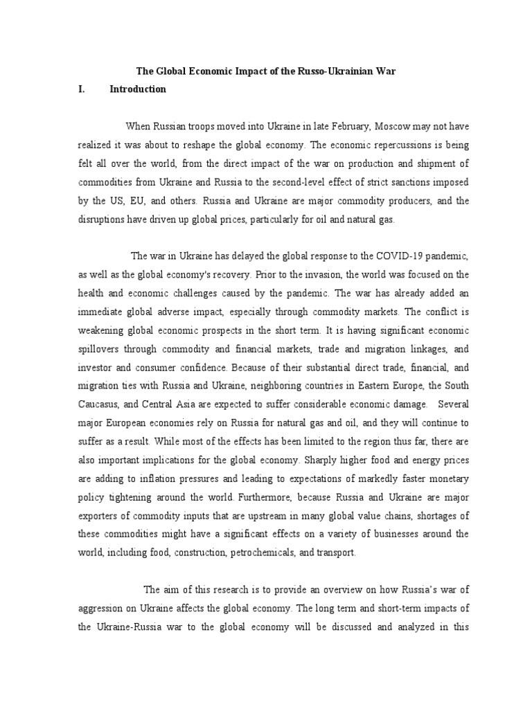 VILLANUEVA - The Global Economic Impact of The Russo-Ukrainian War ...