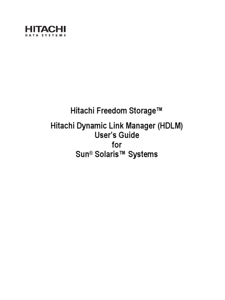 Hitachi Dynamic Link Manager for Solaris Online And Offline Load