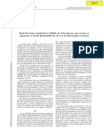 Real Decreto Legislativo 2/2004, de 5 de Marzo, Por El Que Se Aprueba El Texto Refundido de La Ley de Haciendas Locales