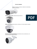 Tipos de cámaras de vigilancia: bala, ojo, domo, PIR y pez
