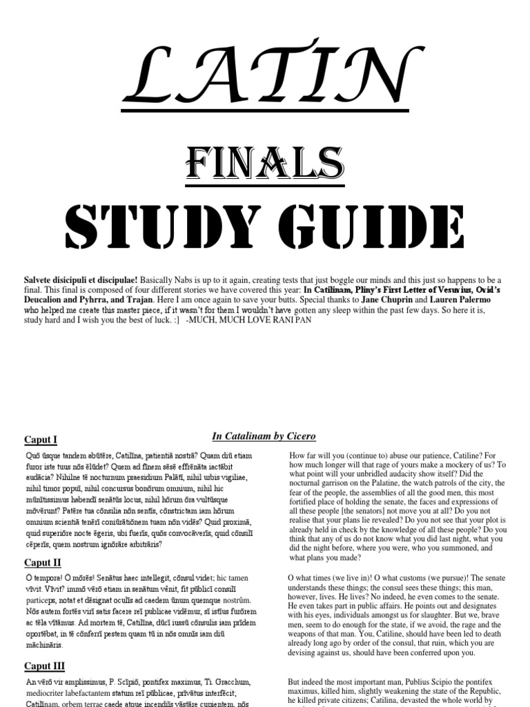 Latin Finals Study Guide: In Catilinam | PDF | Ancient Romans | Ancient ...