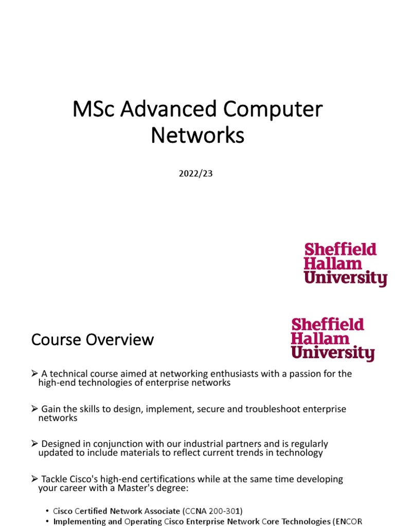 MSc in Advanced Computer Networks | PDF | Cisco Certifications | Computing